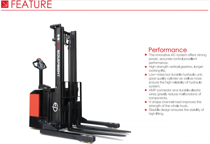 استاکر پالت الکتریکی با کارایی بالا 1.5t بارگذاری 5