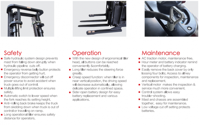 استاکر پالت الکتریکی با کارایی بالا 1.5t بارگذاری 6