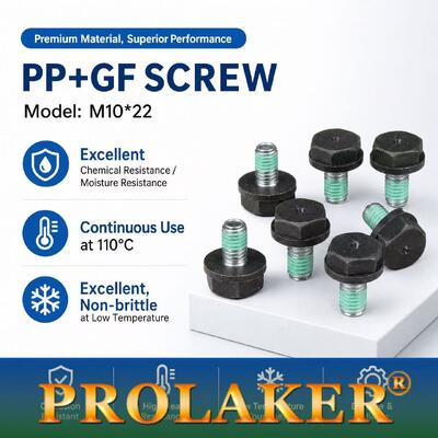 پیچ و مهره های پلاستیکی تقویت شده با فیبر شیشه ای PP + GF برای مونتاژ باتری سرب اسید