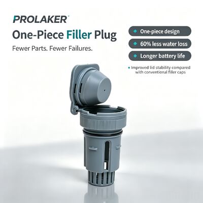 LAKER LK-CAP-4 Factory Direct Sturdy Anti-Corrosion Grey Plastic One-Piece Battery Vent Cap, Effective Water Retention for Electric Pallet Truck & Forklift Traction Lead-Acid Battery Maintenance