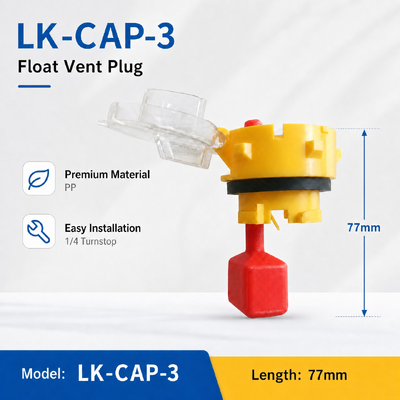 دوشاخه دریچه باتری بادوام PP LK-CAP-3 برای باتری سرب-اسید ذخیره سازی لیفتراک