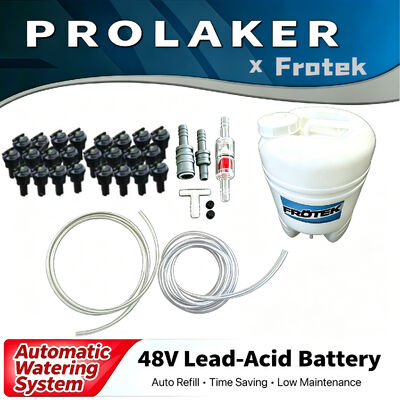 کیت سیستم آبیاری خودکار برند پرفروش Frotek مقاوم در برابر اسید، شیر پرکننده خودکار توقف برای نگهداری باتری اسید سرب صنعتی لیفتراک تراکتور انبار